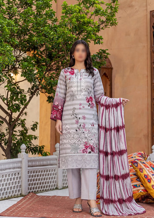 3 Piece - Embroidered Lawn - Fantak Flossie Finch V161 - 8