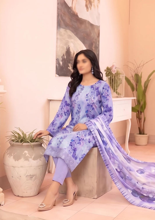 3 Piece - Embroidered Lawn - Fantak Raya V177 - 08