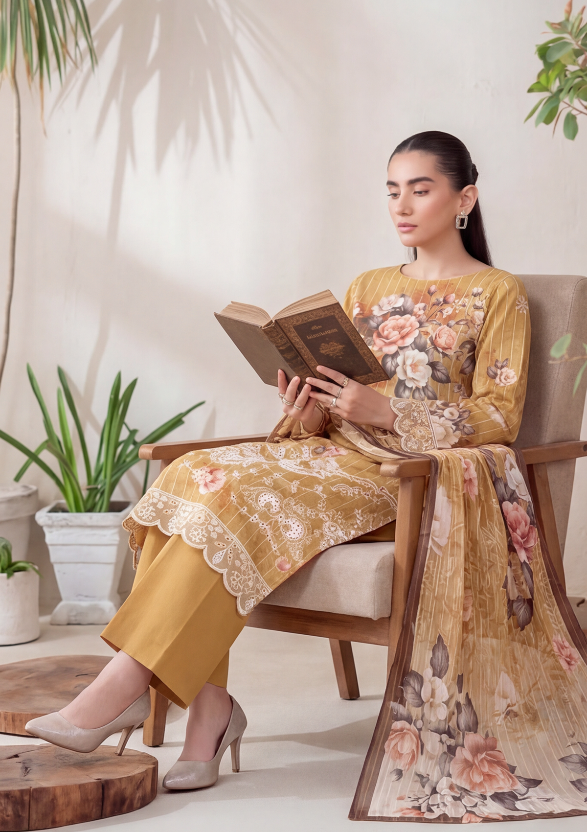 3 Piece - Embroidered Lawn - Fantak Luxe V303 - 09
