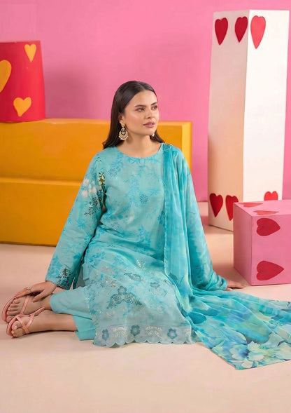 3 Piece - Embroidered Lawn - Fantak Amber V307 - 9