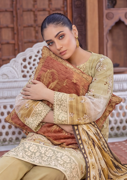 3 Piece - Embroidered Lawn - Fantak Flossie Finch V161 - 9