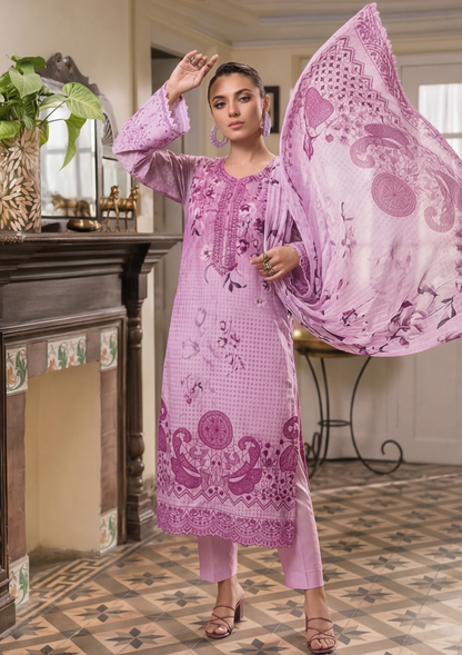 3 Piece - Embroidered Lawn - Fantak Elegant V306 - 9