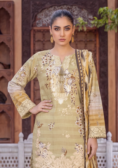 3 Piece - Embroidered Lawn - Fantak Flossie Finch V161 - 9