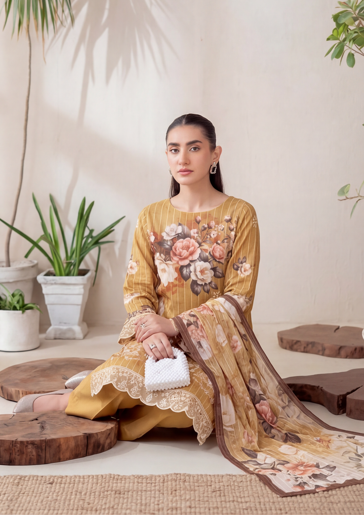 3 Piece - Embroidered Lawn - Fantak Luxe V303 - 09