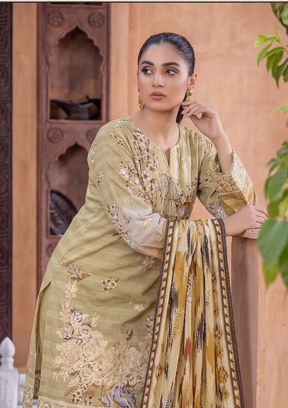 3 Piece - Embroidered Lawn - Fantak Flossie Finch V161 - 9