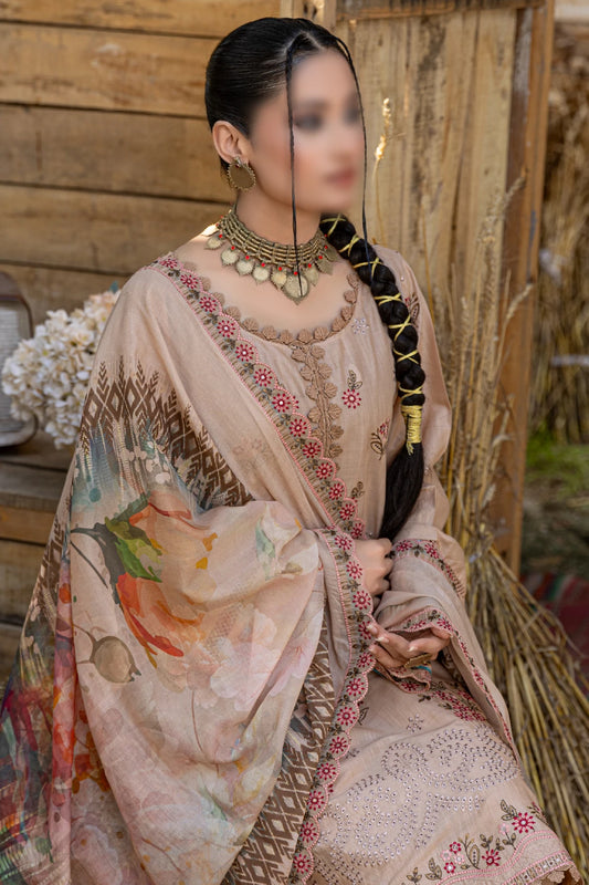 3 Piece - Embroidered Lawn - Andaz 102