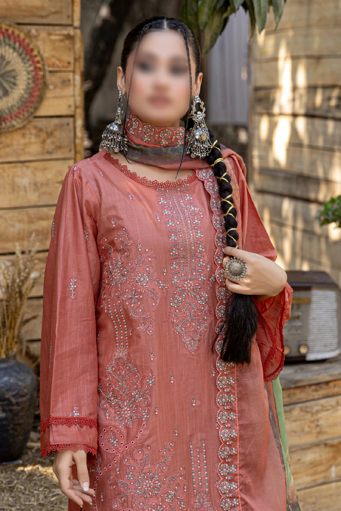 3 Piece - Embroidered Lawn - Andaz 104