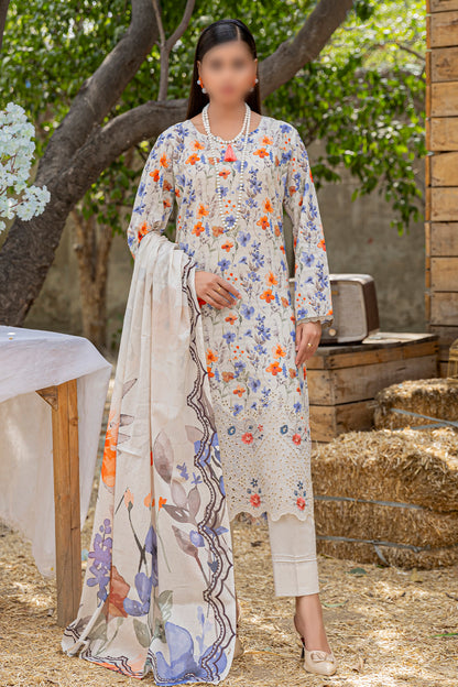 3 Piece - Embroidered Lawn  - Bloom 501