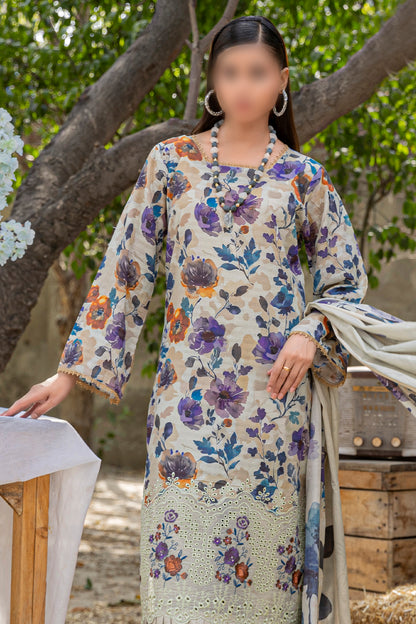 3 Piece - Embroidered Lawn  - Bloom 503