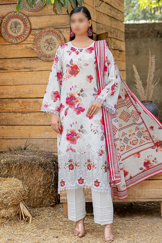 3 Piece - Embroidered Lawn  - Bloom 506