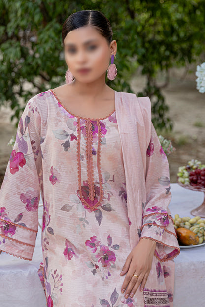 3 Piece - Embroidered Lawn  - Bloom 507