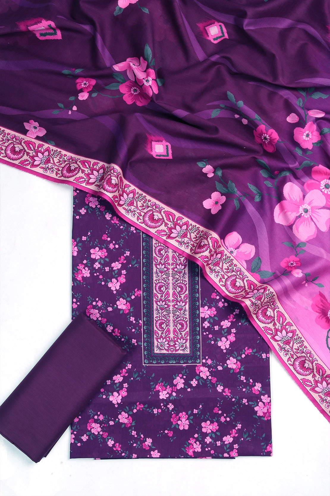 3 Piece - Digitally Printed Lawn - F10 - D4508