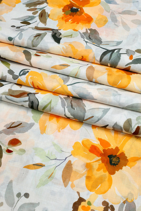 2 Piece - Digitally Printed Slub Lawn - F4 - D3415