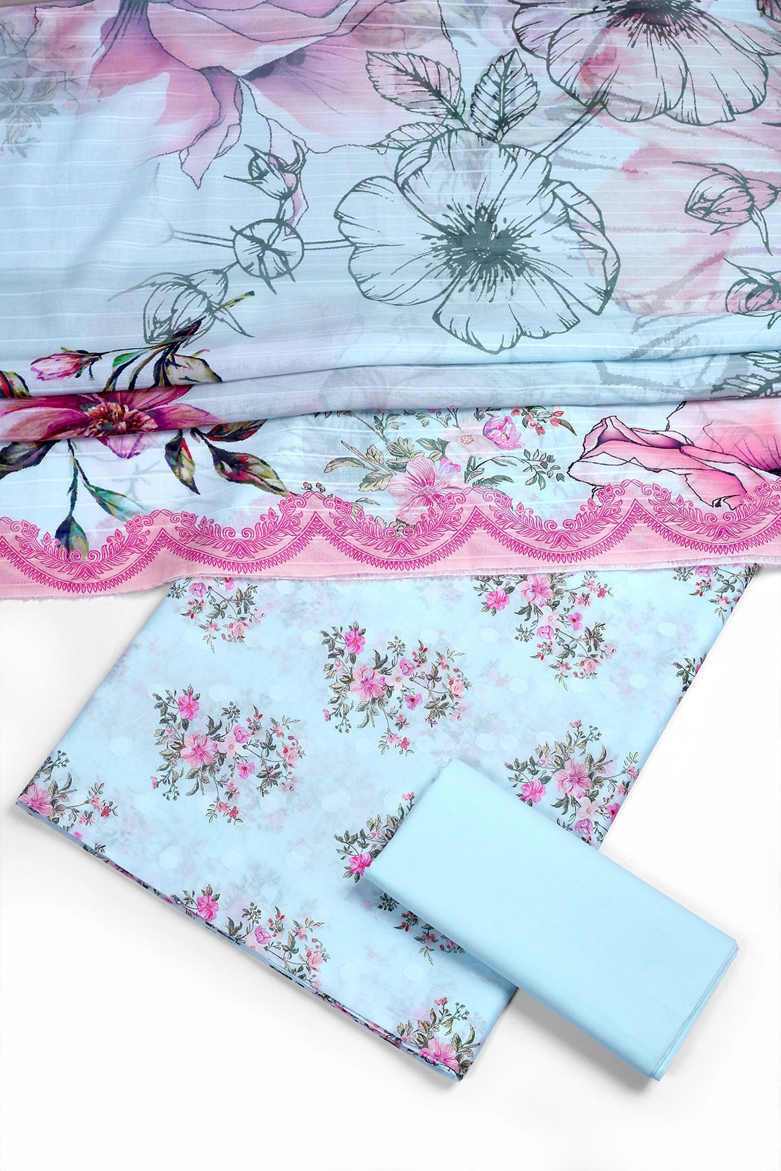 3 Piece - Digitally Printed Lawn - F47 - D3701
