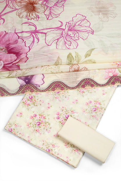 3 Piece - Digitally Printed Lawn - F47 - D3704
