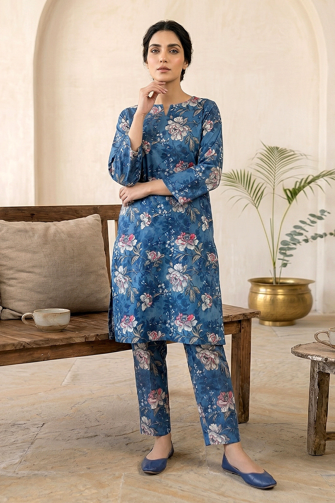 2 Piece - Digitally Printed Lawn - D4702