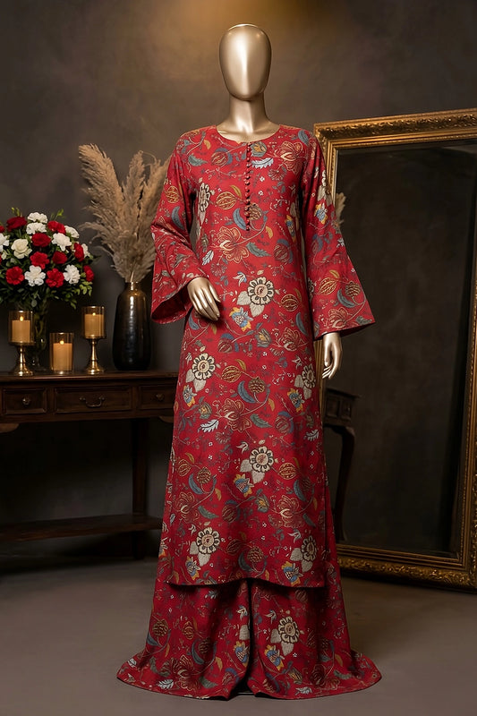 2 Piece - Digitally Printed Lawn - Coral 11406