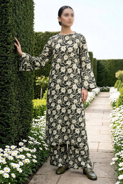 2 Piece - Digitally Printed Lawn - Coral 11408