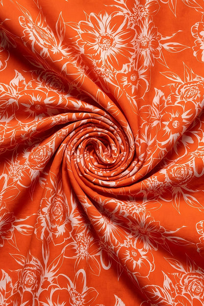 2 Piece - Digitally Printed Lawn - Coral 11410