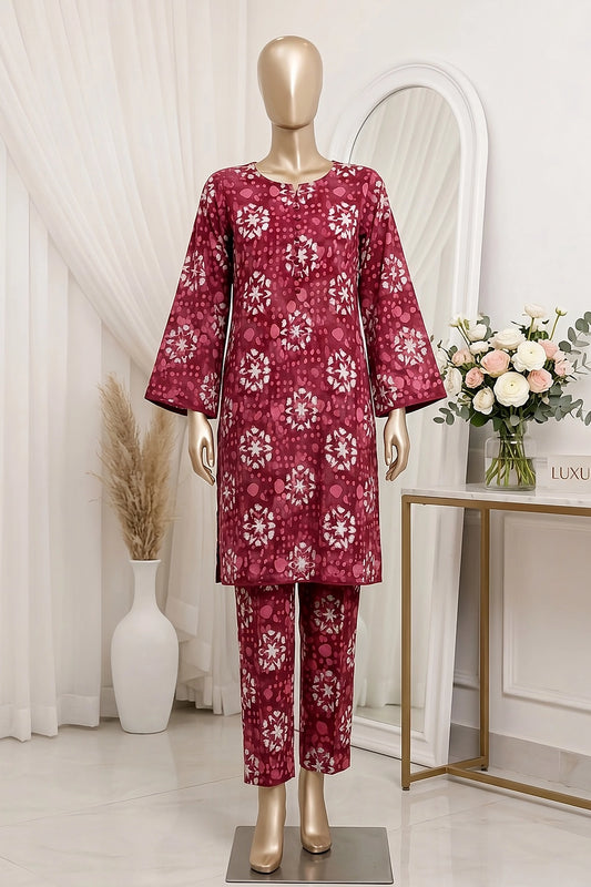 2 Piece - Digitally Printed Lawn - Coral 11402