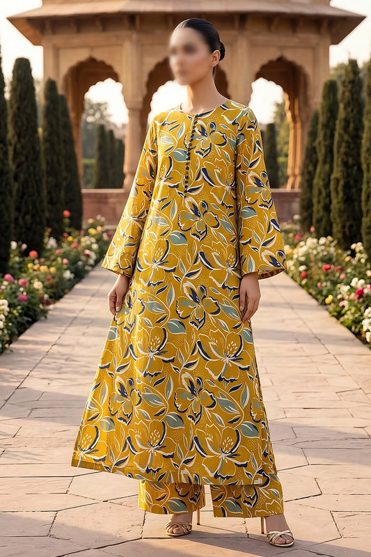 2 Piece - Digitally Printed Lawn - Coral 11404