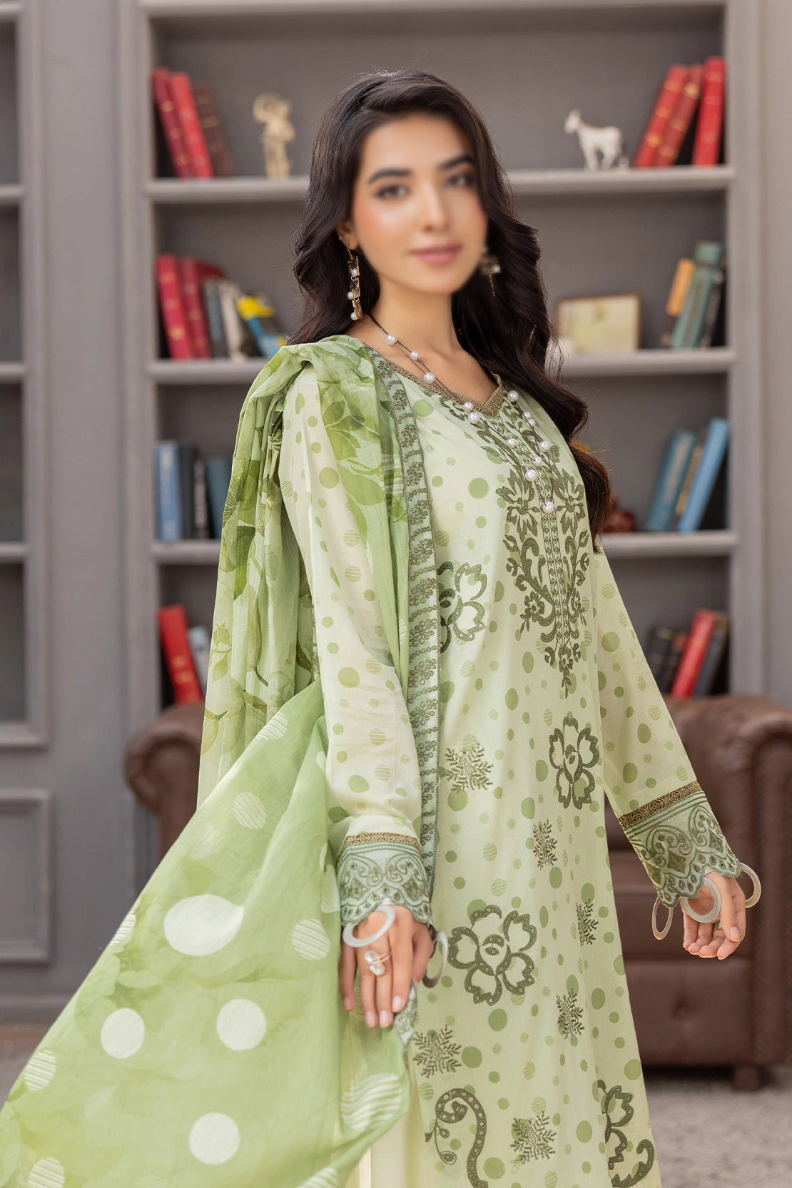 3 Piece - Embroidered Lawn - Bindi 30904
