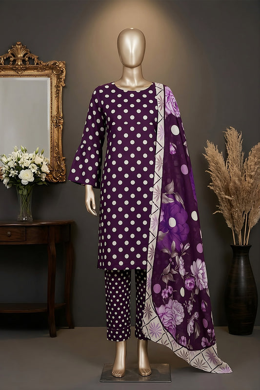 3 Piece - Digitally Printed Lawn - F81 - D4805