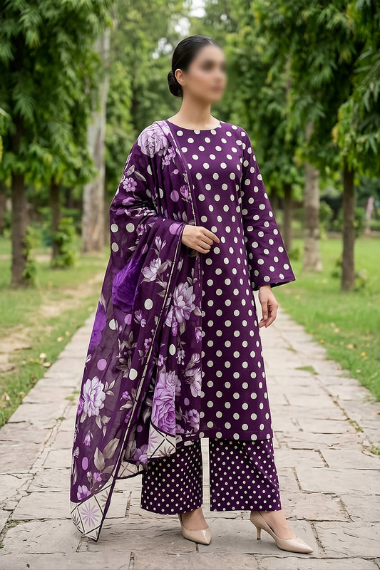 3 Piece - Digitally Printed Lawn - F81 - D4805