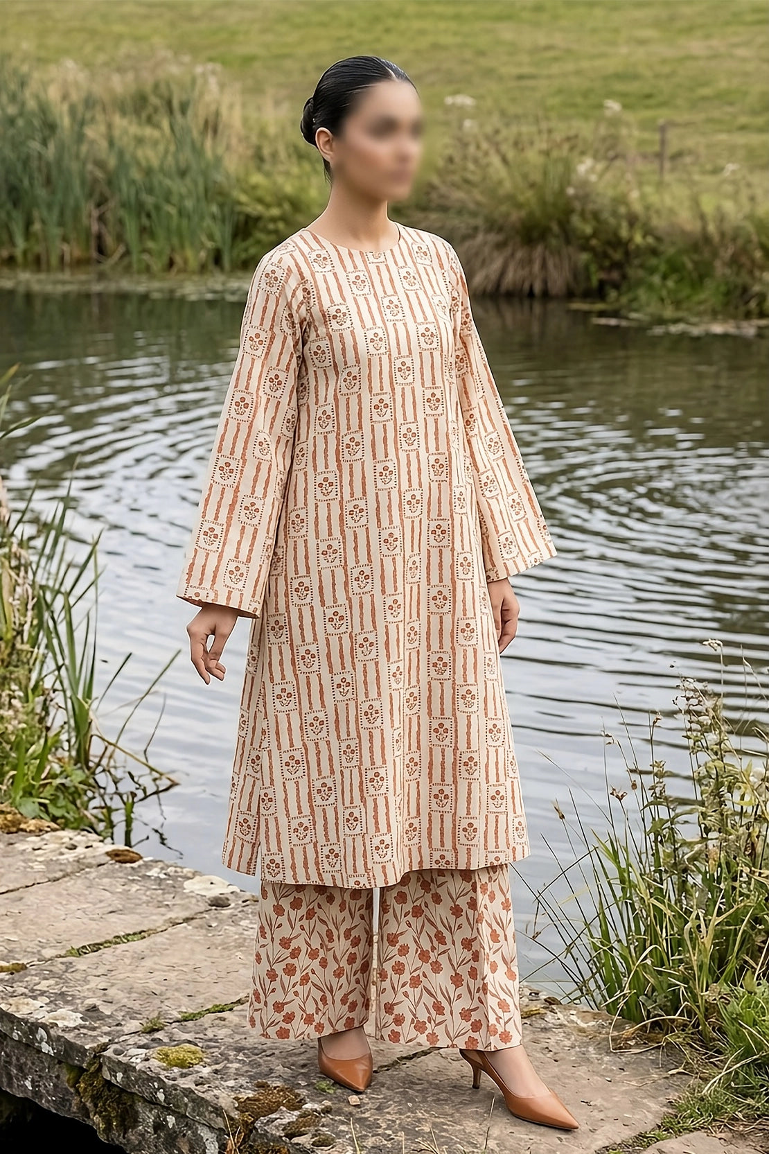 2 Piece - Digitally Printed Lawn - B39 - D5101