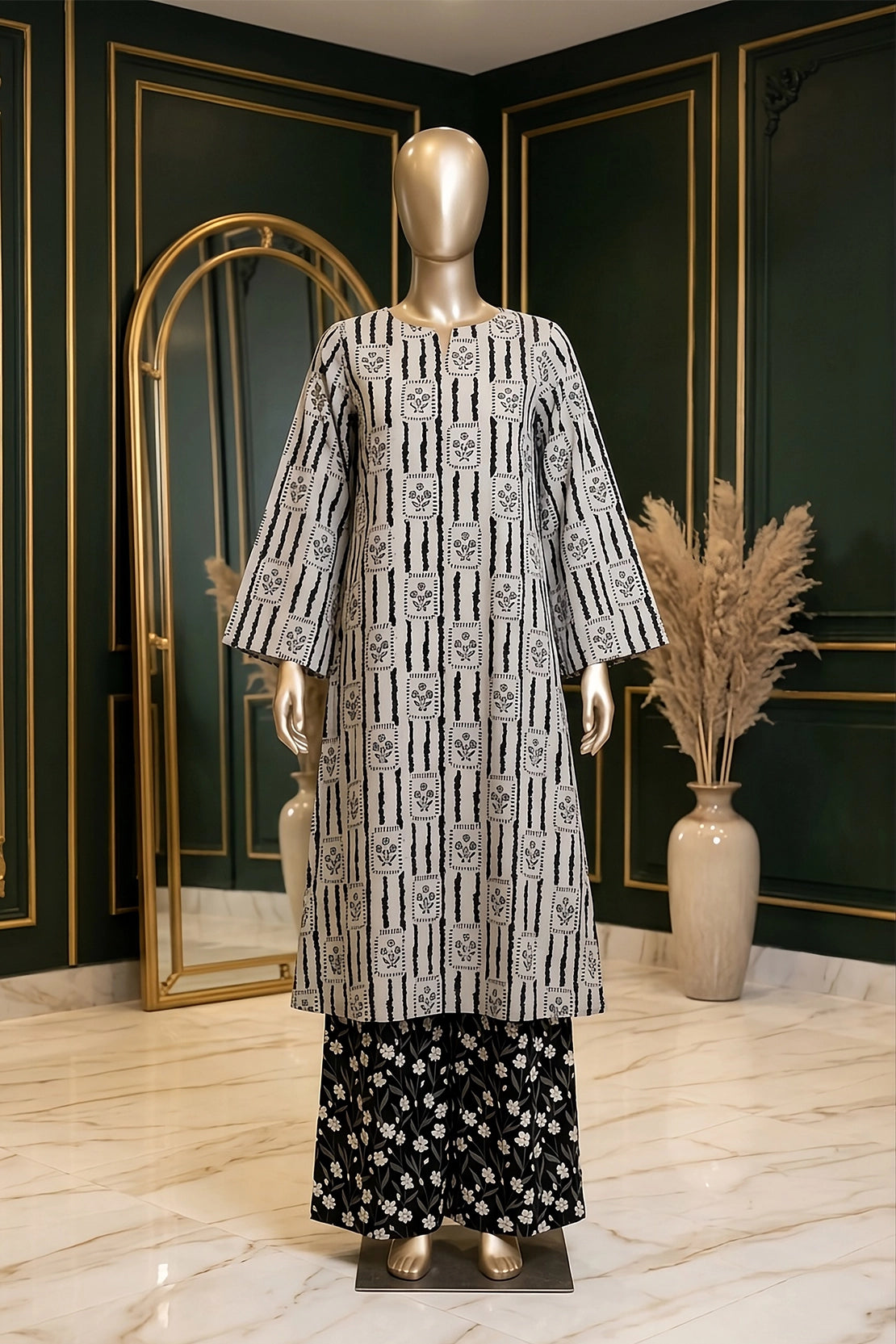 2 Piece - Digitally Printed Lawn - B39 - D5104