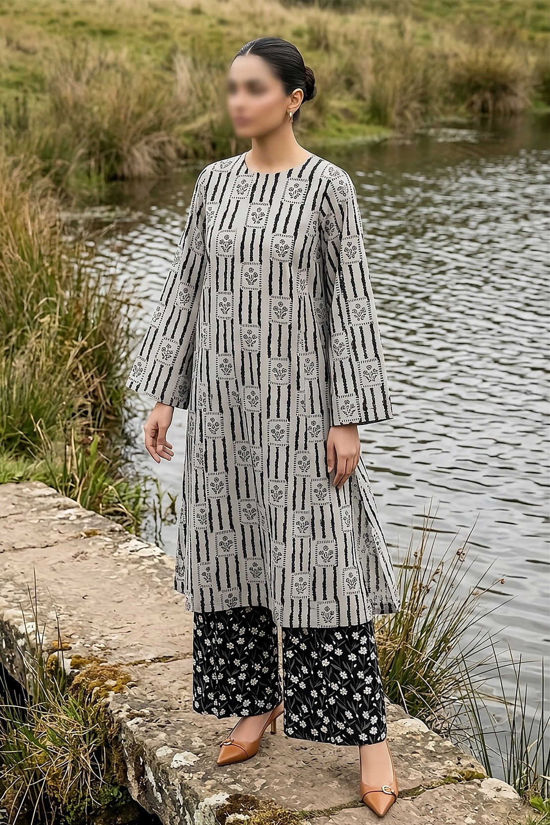 2 Piece - Digitally Printed Lawn - B39 - D5104
