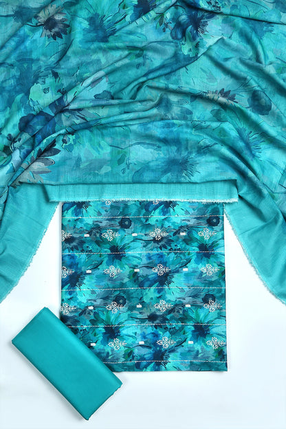 3 Piece - Embroidered Lawn - F77 - D4406