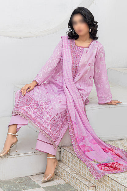 3 Piece - Embroidered Lawn - Afrozeh 207