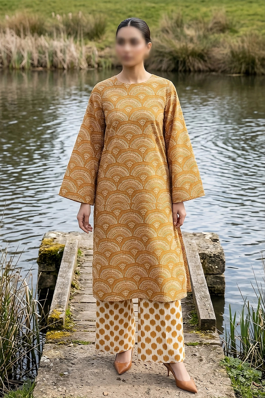 2 Piece - Digitally Printed Lawn - B39 - D5108