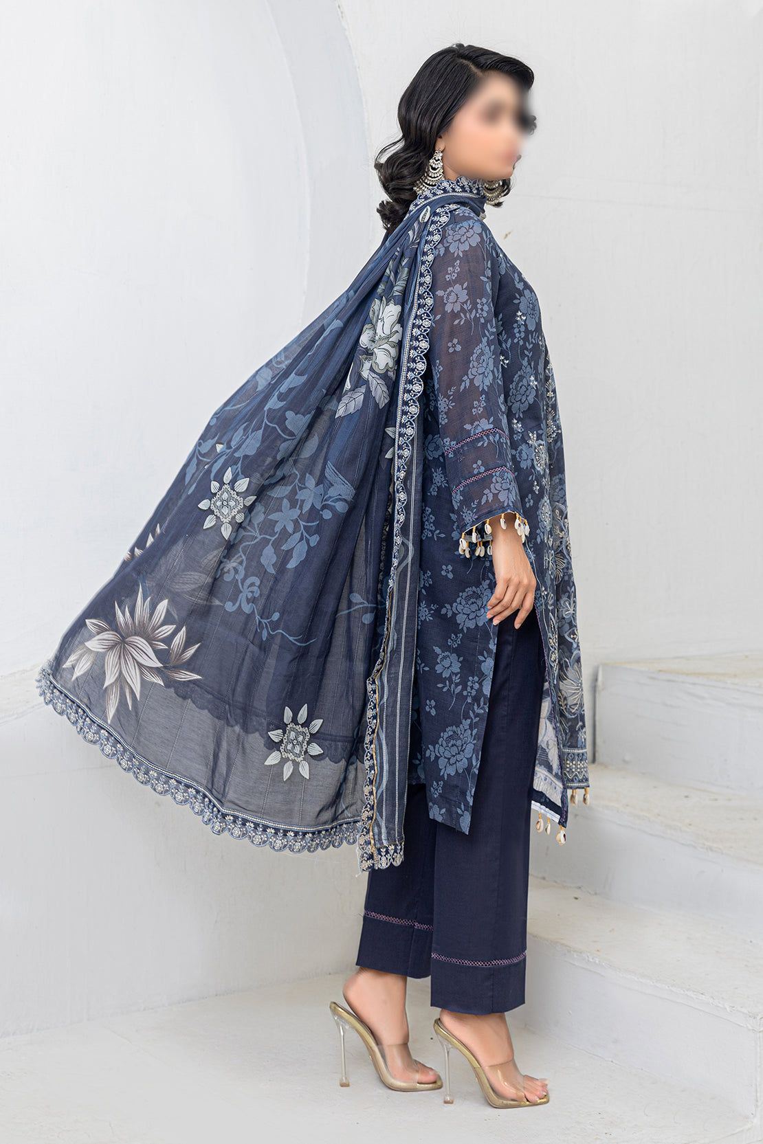 3 Piece - Embroidered Lawn - Afrozeh 209