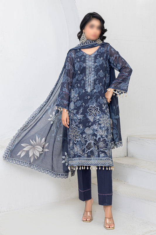3 Piece - Embroidered Lawn - Afrozeh 209