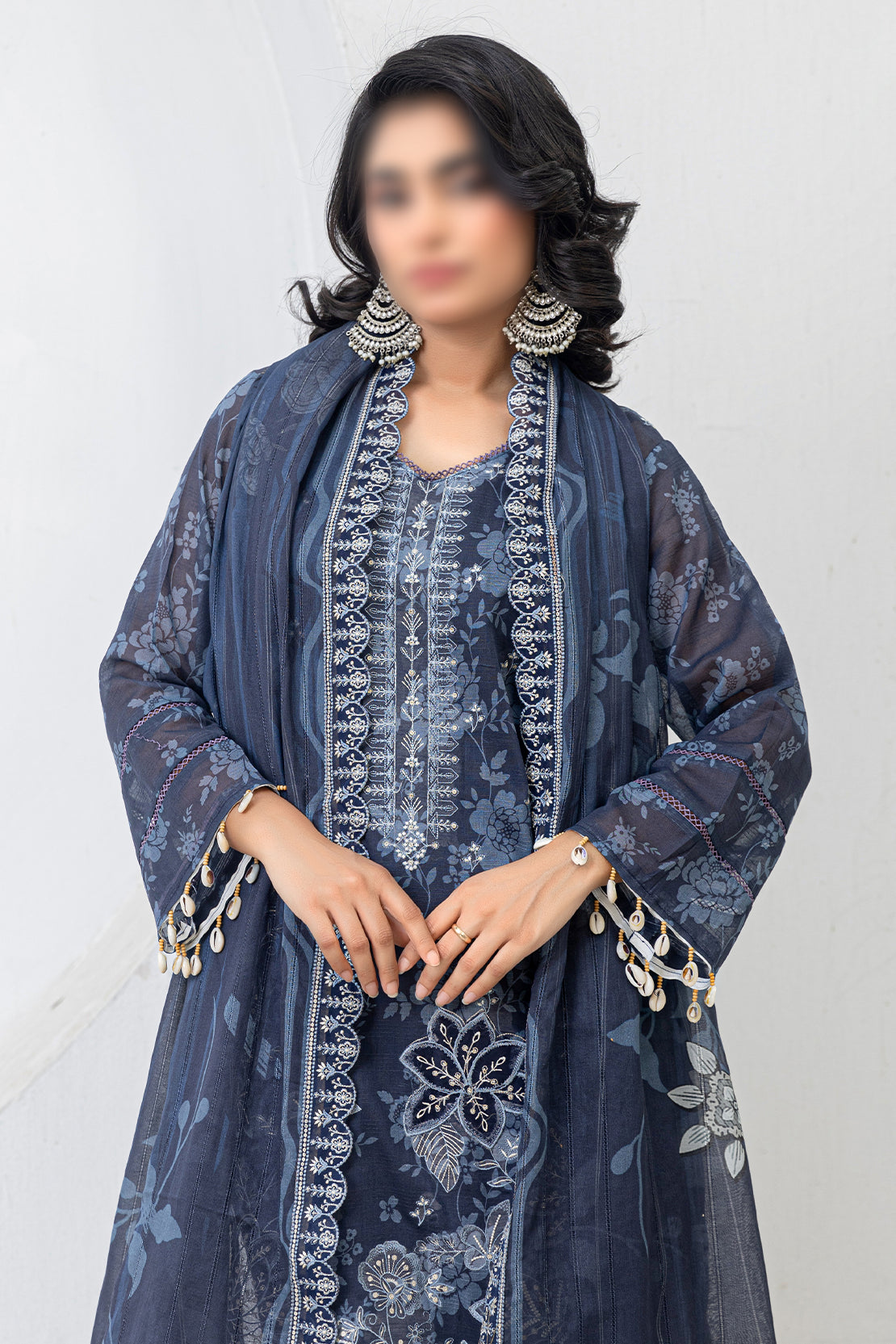 3 Piece - Embroidered Lawn - Afrozeh 209