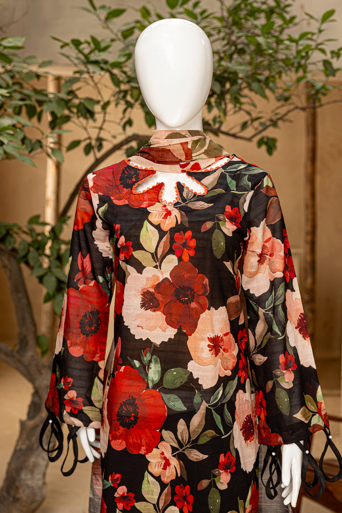 3 Piece - Digitally Printed Doriya Lawn - D703