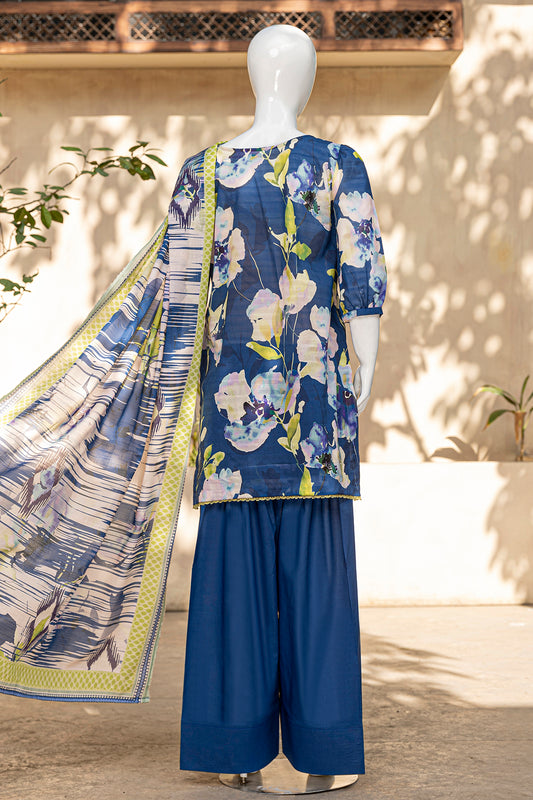 3 Piece - Digitally Printed Doriya Lawn - D801