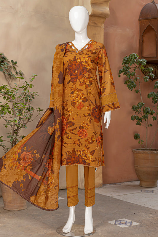 3 Piece - Digitally Printed Doriya Lawn - D808