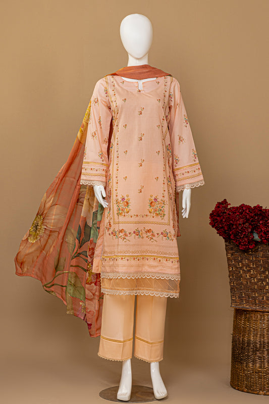 3 Piece - Digitally Printed Lawn - D910