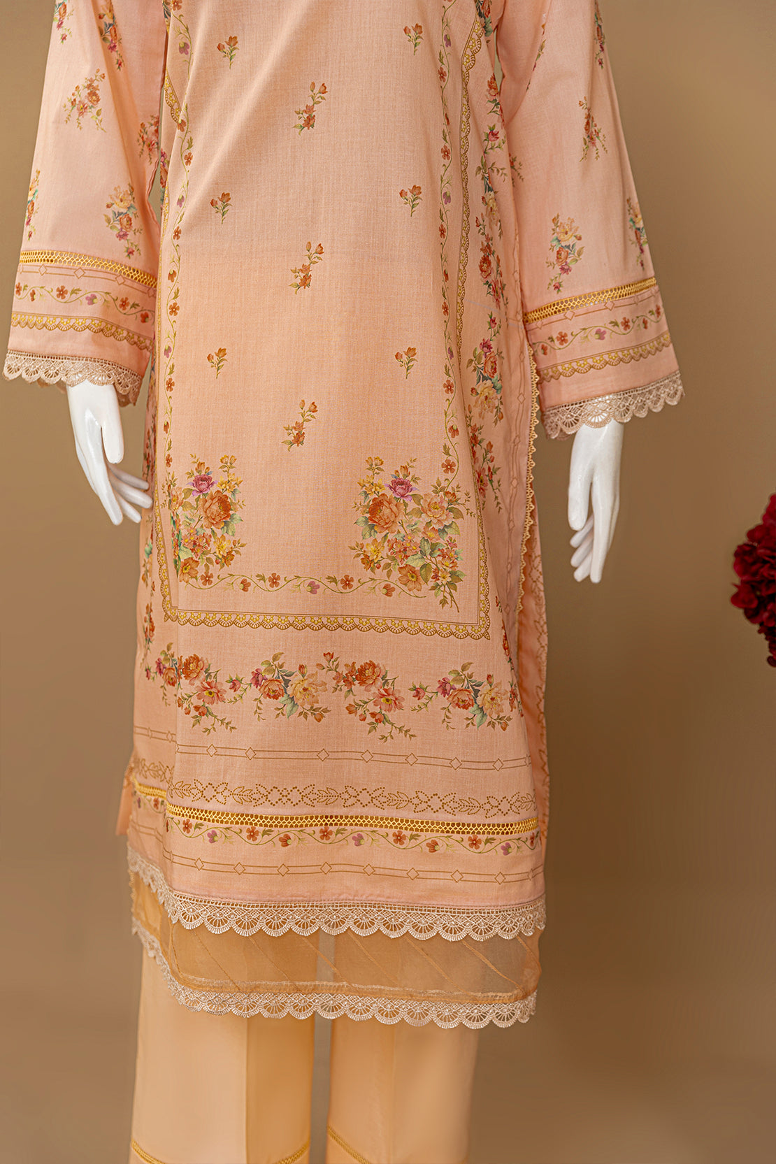 3 Piece - Digitally Printed Lawn - D910