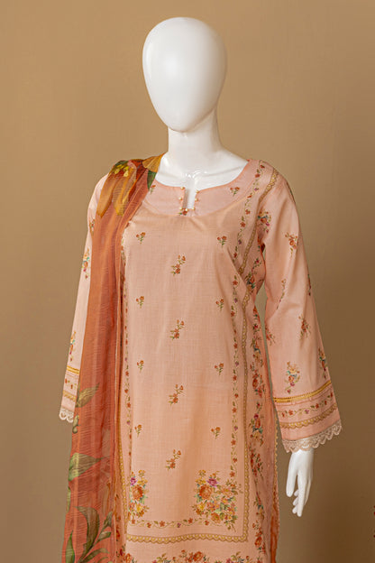 3 Piece - Digitally Printed Lawn - D910
