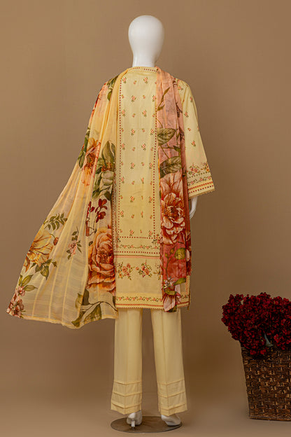 3 Piece - Digitally Printed Lawn - D902