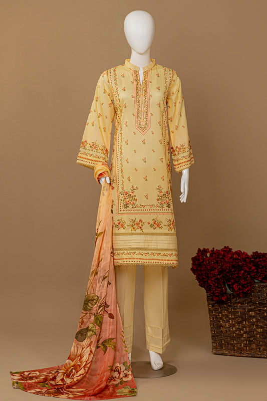 3 Piece - Digitally Printed Lawn - D902