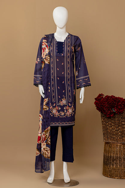 3 Piece - Digitally Printed Lawn - D905