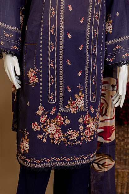 3 Piece - Digitally Printed Lawn - D905