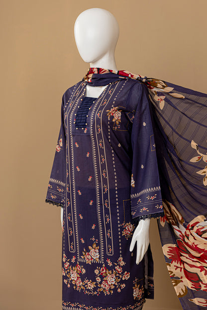 3 Piece - Digitally Printed Lawn - D905