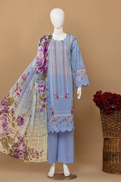 3 Piece - Digitally Printed Lawn - D906