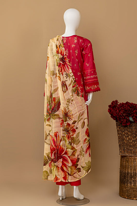 3 Piece - Digitally Printed Lawn - D907